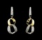 0.57 ctw Diamond Earrings - 14KT White and Yellow