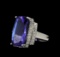 11.78 ctw Tanzanite and Diamond Ring - 14KT White Gold