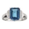 3.88 ctw Topaz and Diamond Ring - 10KT White Gold