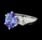 2.68 ctw Tanzanite and Diamond Ring - Platinum