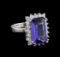 5.16 ctw Tanzanite and Diamond Ring - 14KT White Gold