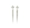 Crystal Petal Post Tassel Earrings - Silver Plated