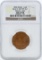 1858 India 1/4 Anna Coin Single Leaf NGC MS64RB