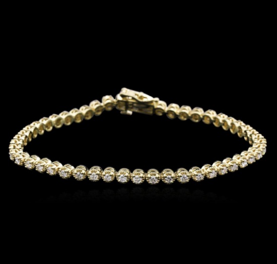 1.52 ctw Diamond Tennis Bracelet - 14KT Yellow Gold