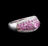18KT White Gold 1.88 ctw Pink Sapphire and Diamond Ring