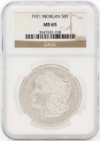 1921 $1 Morgan Silver Dollar Coin NGC MS65