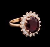 14KT Rose Gold 7.94 ctw Ruby and Diamond Ring