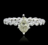 14KT White Gold 1.82 ctw Marquise Cut Diamond Ring