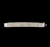 2.18 ctw Diamond Bangle Bracelet - 14KT White Gold