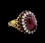 19.40 ctw Ruby and Diamond Ring - 18KT Two-Tone Gold