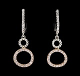 0.50 ctw Diamond Earrings - 14KT Two-Tone Gold