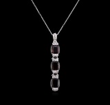 Crayola 10.50 ctw Garnet and White Sapphire Pendant With Chain - .925 Silver