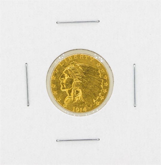 1914D $2.50 Indian Head Gold Coin