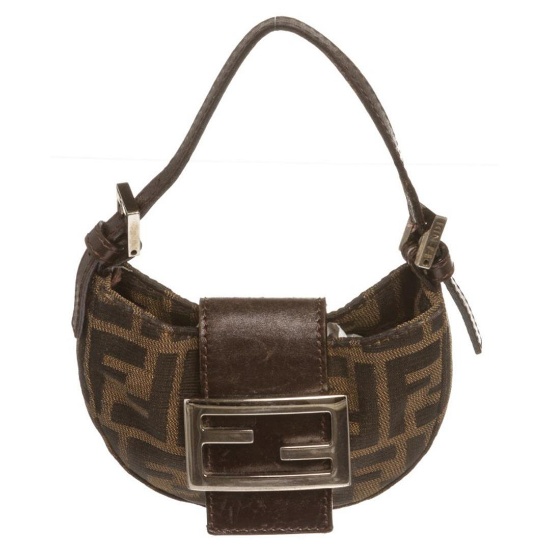 Fendi Brown Tan Micro Zucca Baguette Bag