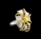 3.20 ctw Fancy Yellow Diamond Ring - 18KT Two-Tone Gold