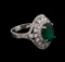 2.65 ctw Emerald and Diamond Ring - 14KT White Gold