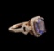 2.85 ctw Tanzanite and Diamond Ring - 14KT Rose Gold