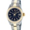 Rolex Two-Tone Black Index Yellow Gold Fluted Oyster Band DateJust Ladies Watch