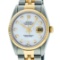 Rolex Mens 36mm Two Tone Yellow Gold MOP Diamond DateJust Wristwatch