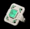 3.50 ctw Emerald and Diamond Ring - Platinum