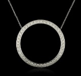 14KT White Gold 1.96 ctw Diamond Pendant With Chain