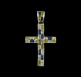 11.73 ctw Diamond Cross Pendant - 14KT White Gold