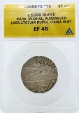 c.1698 India Rupee Mughal Coin ANACS EF45