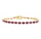 12.44 ctw Ruby And Diamond Bracelet - 14KT Yellow Gold