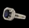 1.44 ctw Sapphire and Diamond Ring - 14KT White Gold