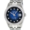 Rolex Stainless Steel Blue Vignette Diamond DateJust Men's Watch