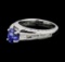 1.01 ctw Blue Sapphire And Diamond Ring - Platinum