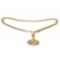 Chanel Gold Chain Link Medallion Long Necklace