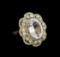 6.58 ctw Aquamarine and Diamond Ring - 14KT Yellow Gold