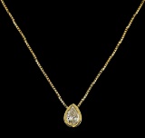 14KT Yellow Gold 0.45 ctw Diamond Pendant with Chain