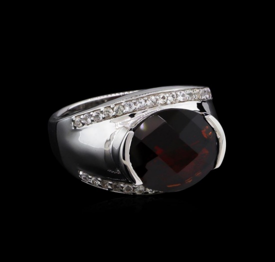 Crayola 5.10 ctw Garnet and White Sapphire Ring - .925 Silver