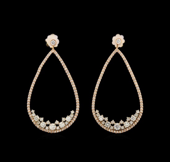 14KT Rose Gold 2.55 ctw Diamond Earrings