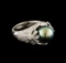 Tahitian Pearl and Diamond Ring - 14KT White Gold