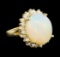 10.95 ctw Opal and Diamond Ring - 14KT Yellow Gold
