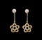 14KT Two-Tone Gold 0.11 ctw Diamond Earrings