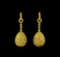 8.24 ctw Fancy Green-Yellow Diamond Earrings - 18KT Yellow Gold