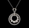 0.12 ctw Diamond Pendant With Chain - 14KT White Gold
