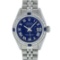 Rolex Ladies Stainless Steel Blue Roman Diamond and Sapphire Datejust Wristwatch