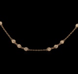 1.99 ctw Diamond Necklace - 14KT Rose Gold