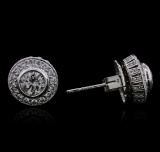 14KT White Gold 1.75 ctw Diamond Earrings