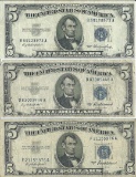1953 $5 Silver Certificate Currency Lot of 6