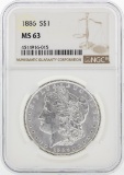 1886 NGC MS63 Morgan Silver Dollar