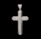 1.75 ctw Diamond Cross Pendant - 14KT White Gold