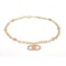 Chanel Gold and Pink Glass Stones CC Gripoix Long Necklace
