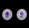 14KT White Gold 5.42 ctw Tanzanite and Diamond Earrings
