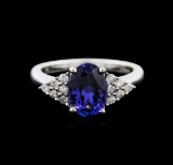 14KT White Gold 2.26 ctw Tanzanite and Diamond Ring